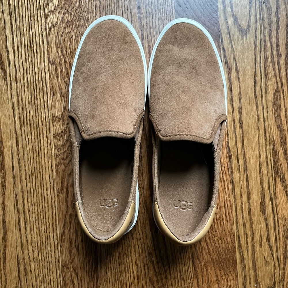 UGG Tan Suede Slip-On Sneakers